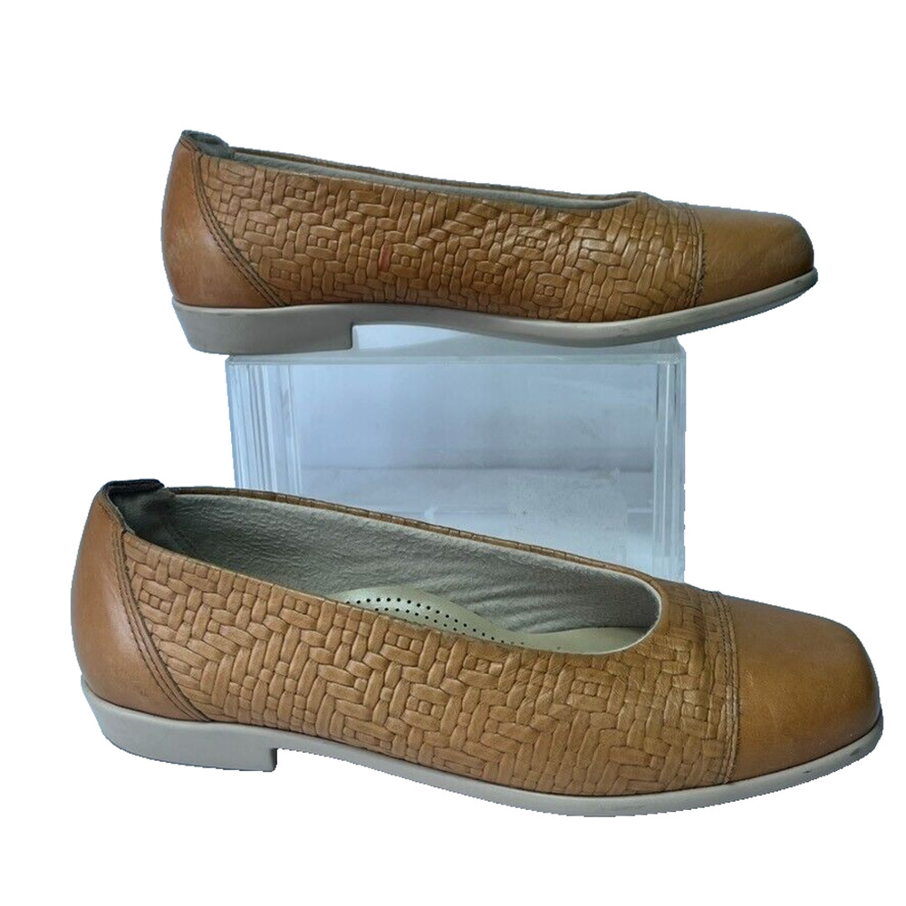SAS Maui Ballet Flats Shoes Womens 9.5 Loafers Wheat Tan Woven Leather Slip-On - Picture 6 of 13